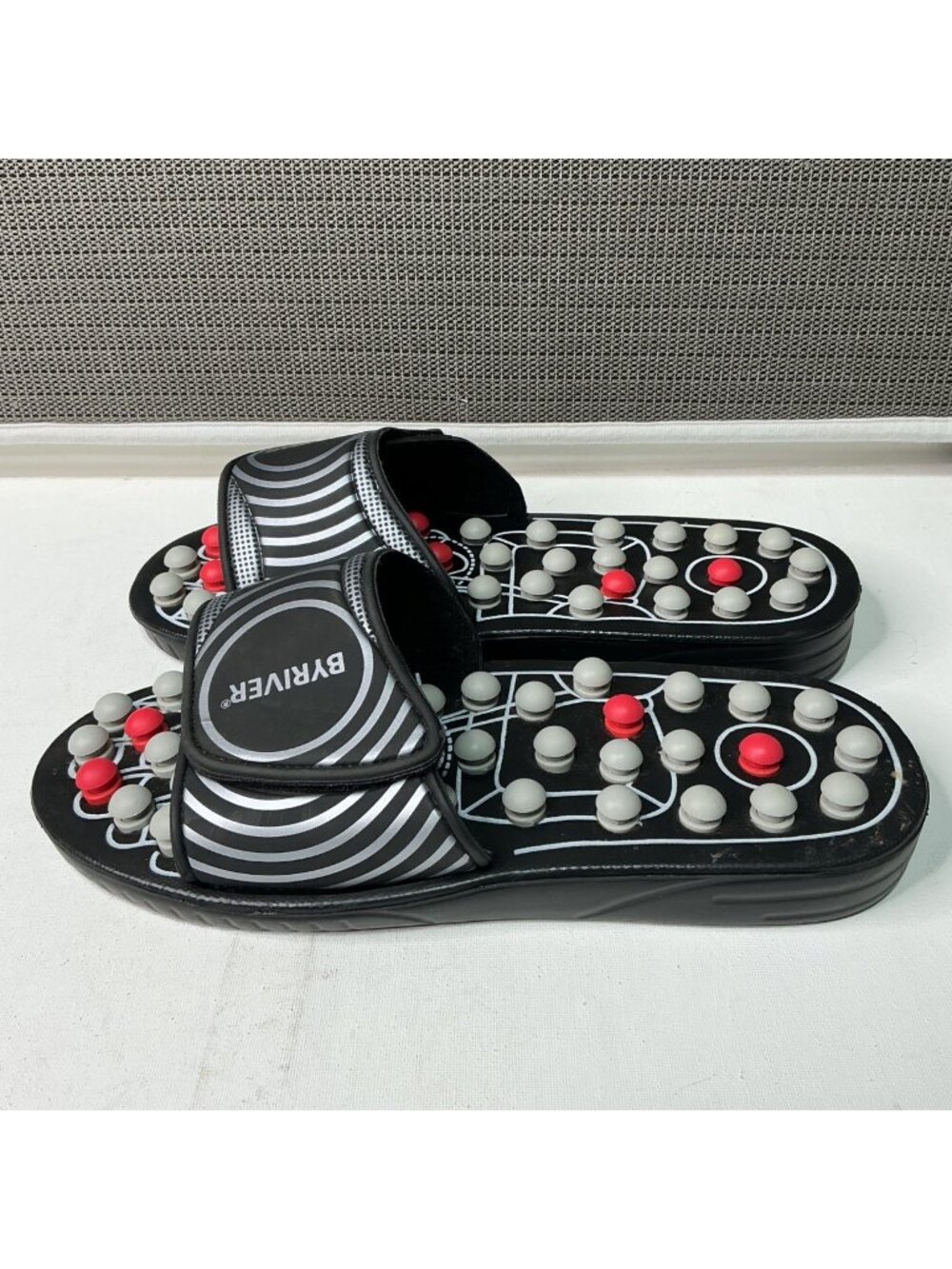 Byriver Acupressure Massage Reflexology Slippers Foot Pain Relief - Size L